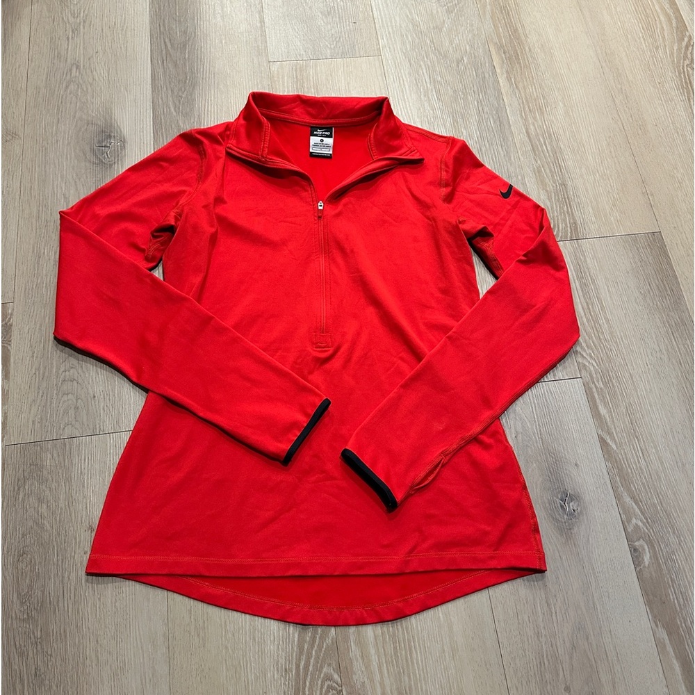 Nike Pro Dri Fit  red half zip up